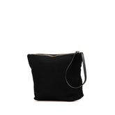 サンローラン リヴゴーシュ クラッチバッグ ポーチ  ブラック ウール レザー レディース SAINT LAURENT 【中古】